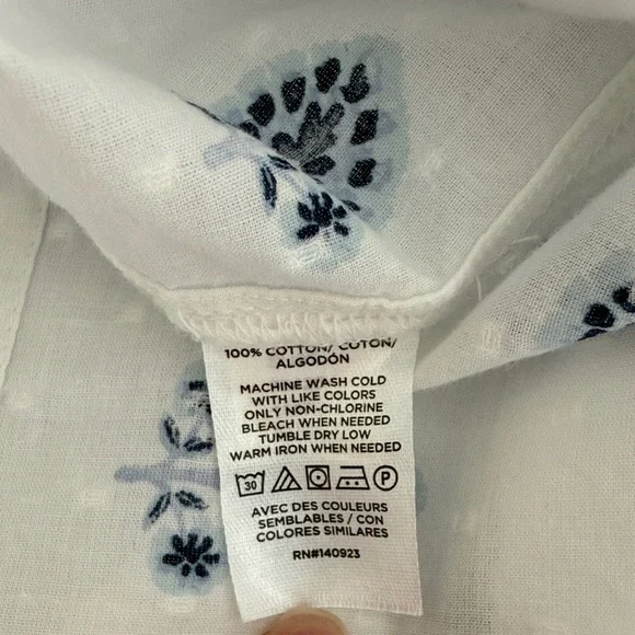 LOFT Border Floral Clip Pleated Blouse - Picture 11 of 11